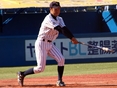 ノックを打つ小林光（4年・新人監督）