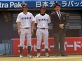 佐藤央祐（4年・新人監督）・林秀運（3年・投手コーチ補佐）・上野寛太（2年・マネージャー）