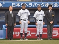 前田一男部長・溝口智成監督・蒲谷良充助監督・井上浩太（４年）