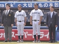 上野寛太（４年）・蒲谷良充助監督・溝口智成監督・前田一男部長
