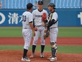 溝口智成監督・中川颯（２年）・藤野隼大（３年）