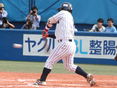 対法大二回戦、サヨナラ安打を放った山田祐輔（3年）