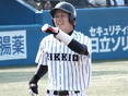 対慶大戦、本塁打を放った加藤祥平（4年）